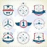 Set Of Vintage Aviation Labels-Tur-Art Print