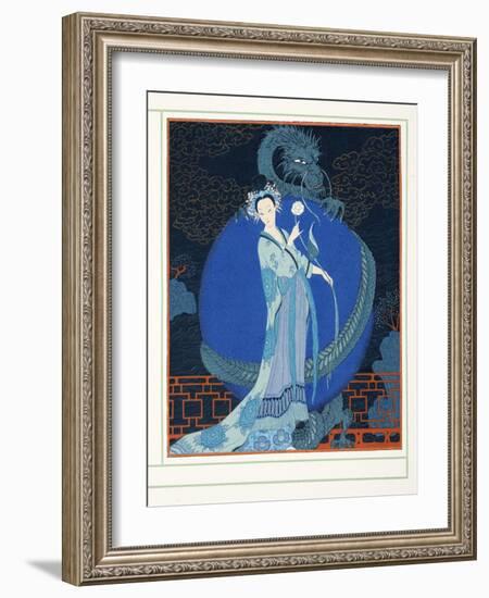 Turandot Princesse De Chine, from Personages De Comedie, Pub. 1922 (Pochoir Print)-Georges Barbier-Framed Giclee Print