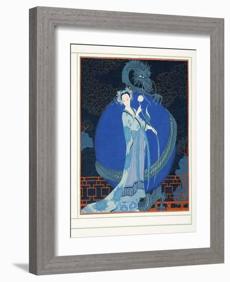 Turandot Princesse De Chine, from Personages De Comedie, Pub. 1922 (Pochoir Print)-Georges Barbier-Framed Giclee Print