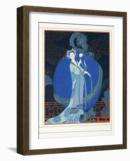 Turandot Princesse De Chine, from Personages De Comedie, Pub. 1922 (Pochoir Print)-Georges Barbier-Framed Giclee Print