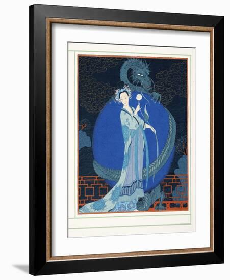 Turandot Princesse De Chine, from Personages De Comedie, Pub. 1922 (Pochoir Print)-Georges Barbier-Framed Giclee Print