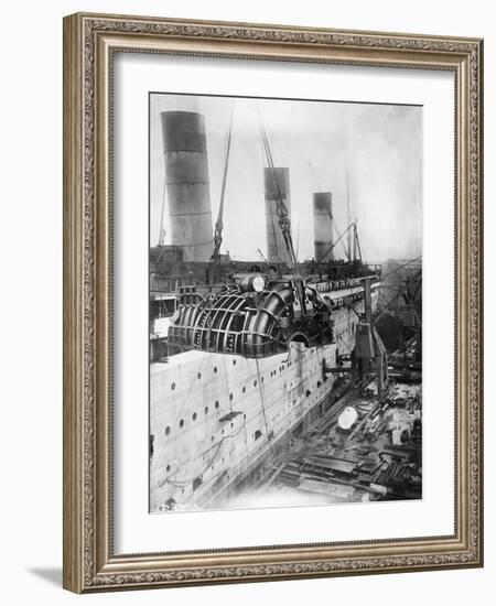 Turbine Engines of Rms Aquitania are Fitted-null-Framed Photographic Print