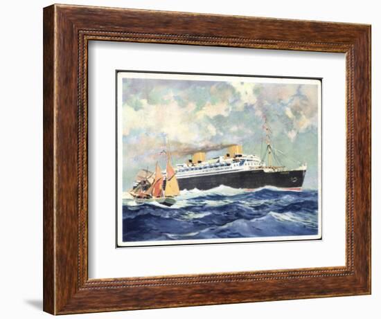 Turbinen Schnelldampfer Europa, Norddt. Lloyd-null-Framed Giclee Print