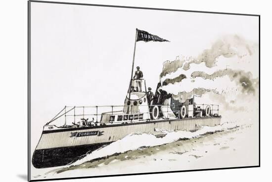 Turbinia, Steam-Powered Ship-John S. Smith-Mounted Giclee Print