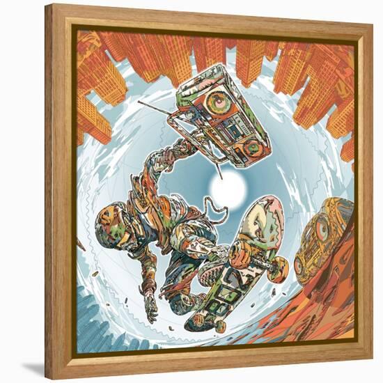 Turbo Wheelz Penetration-HR-FM-Framed Stretched Canvas