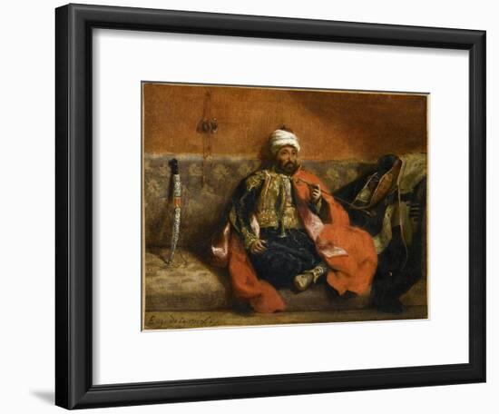 Turc fumant, assis sur un divan-Eugene Delacroix-Framed Giclee Print