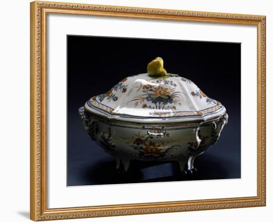 Tureen Decorated with Peony, Ceramic, Feriani Manufacture, Faenza, Emilia-Romagna, Italy-null-Framed Giclee Print