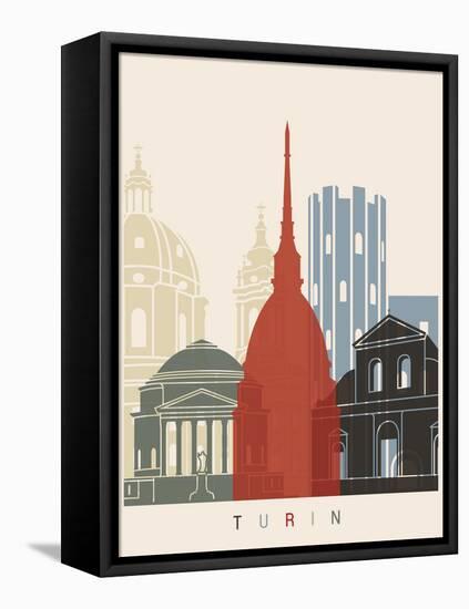 Turin Skyline Poster-paulrommer-Framed Stretched Canvas
