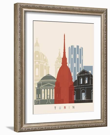 Turin Skyline Poster-paulrommer-Framed Art Print