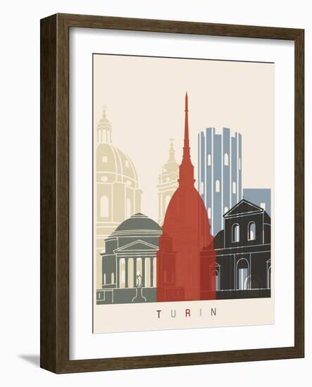 Turin Skyline Poster-paulrommer-Framed Art Print