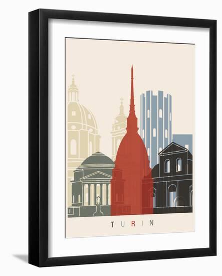 Turin Skyline Poster-paulrommer-Framed Art Print