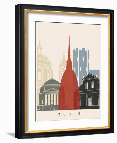 Turin Skyline Poster-paulrommer-Framed Art Print