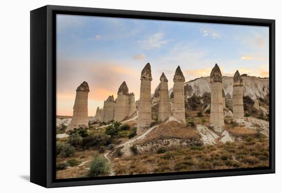 Turkey, Anatolia, Cappadocia, Goreme. Fairy Chimneys in Red Valley.-Emily Wilson-Framed Premier Image Canvas