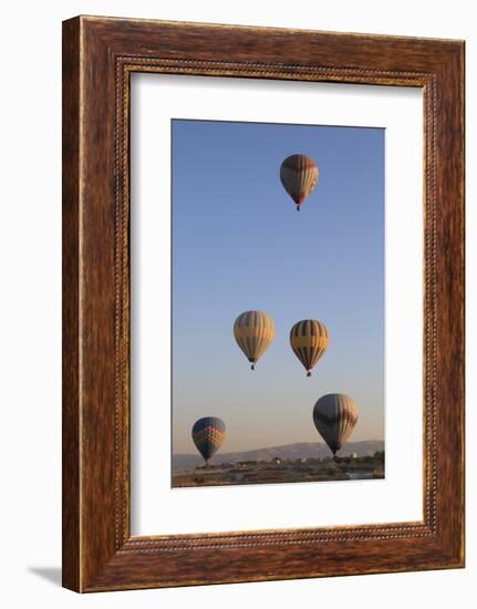 Turkey, Anatolia, Cappadocia, Goreme. Hot air balloons above Red Valley.-Emily Wilson-Framed Photographic Print