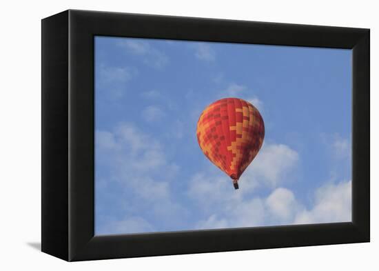 Turkey, Anatolia, Cappadocia, Goreme. Hot air balloons flying above the valley.-Emily Wilson-Framed Premier Image Canvas