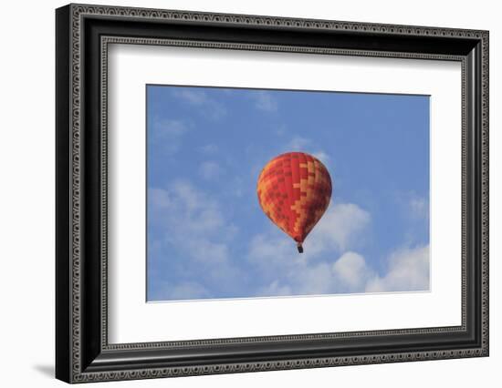 Turkey, Anatolia, Cappadocia, Goreme. Hot air balloons flying above the valley.-Emily Wilson-Framed Photographic Print