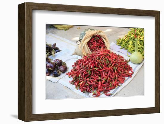 Turkey, Aydin Province, Nazilli, open-air market. Red Chilies.-Emily Wilson-Framed Photographic Print