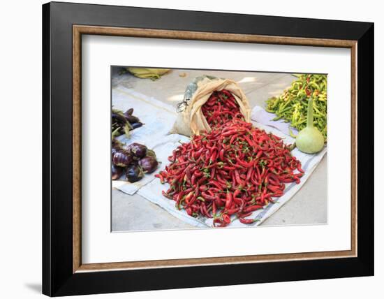 Turkey, Aydin Province, Nazilli, open-air market. Red Chilies.-Emily Wilson-Framed Photographic Print