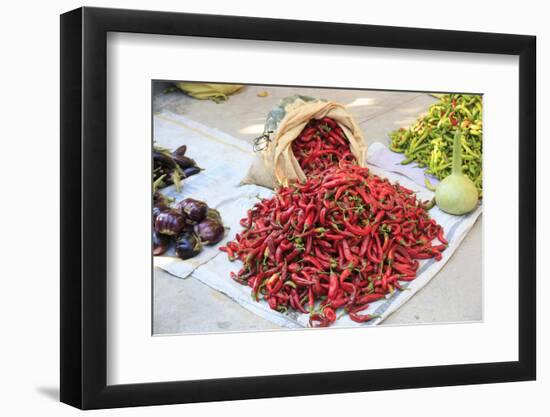 Turkey, Aydin Province, Nazilli, open-air market. Red Chilies.-Emily Wilson-Framed Photographic Print