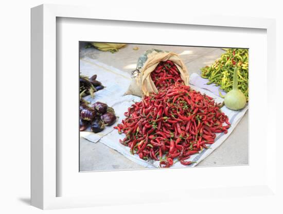 Turkey, Aydin Province, Nazilli, open-air market. Red Chilies.-Emily Wilson-Framed Photographic Print