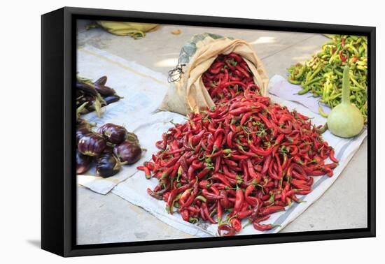 Turkey, Aydin Province, Nazilli, open-air market. Red Chilies.-Emily Wilson-Framed Premier Image Canvas