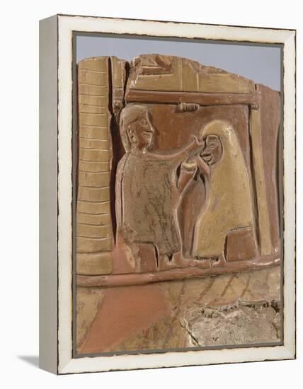 Turkey, Bitik, Fragment Painted Pottery Depicting a Mystic Marriage-null-Framed Premier Image Canvas