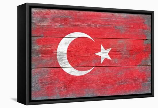 Turkey Country Flag - Barnwood Painting-Lantern Press-Framed Stretched Canvas