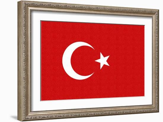 Turkey Country Flag - Letterpress-Lantern Press-Framed Art Print