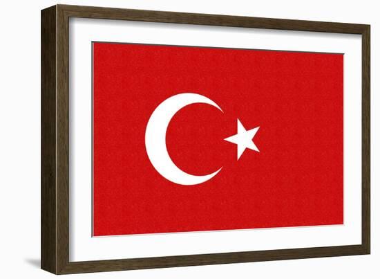 Turkey Country Flag - Letterpress-Lantern Press-Framed Art Print