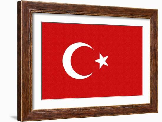 Turkey Country Flag - Letterpress-Lantern Press-Framed Art Print