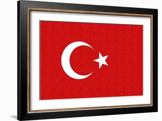 Turkey Country Flag - Letterpress-Lantern Press-Framed Art Print