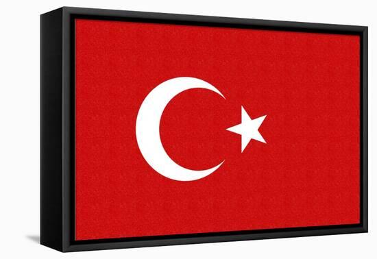 Turkey Country Flag - Letterpress-Lantern Press-Framed Stretched Canvas