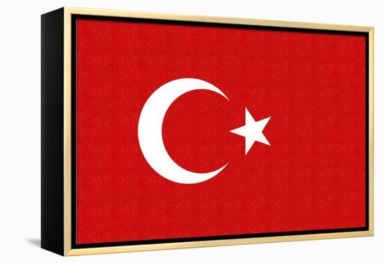 Turkey Country Flag - Letterpress-Lantern Press-Framed Stretched Canvas