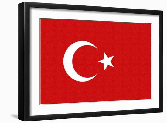 Turkey Country Flag - Letterpress-Lantern Press-Framed Premium Giclee Print