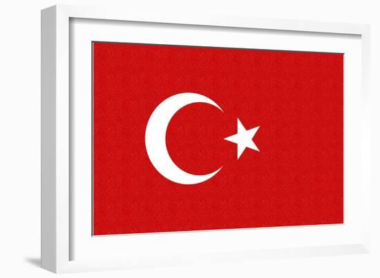 Turkey Country Flag - Letterpress-Lantern Press-Framed Premium Giclee Print