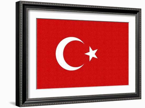 Turkey Country Flag - Letterpress-Lantern Press-Framed Premium Giclee Print