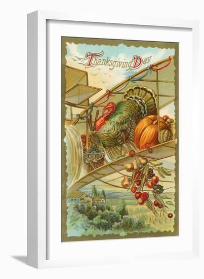 Turkey Flying Plane-null-Framed Art Print