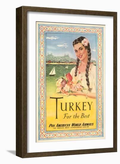 Turkey, For the Best - Pan American World Airways, Vintage Travel Poster, 1950s-Pacifica Island Art-Framed Art Print