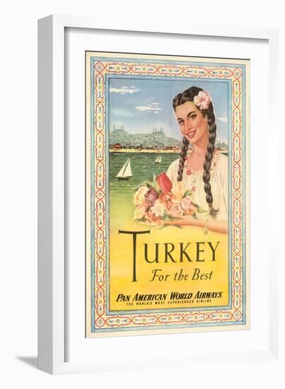 Turkey, For the Best - Pan American World Airways, Vintage Travel Poster, 1950s-Pacifica Island Art-Framed Art Print