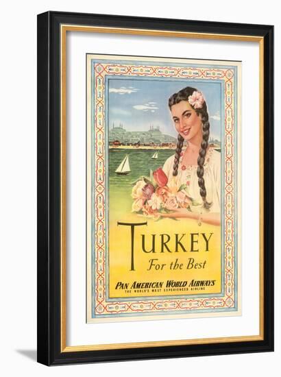 Turkey, For the Best - Pan American World Airways, Vintage Travel Poster, 1950s-Pacifica Island Art-Framed Art Print