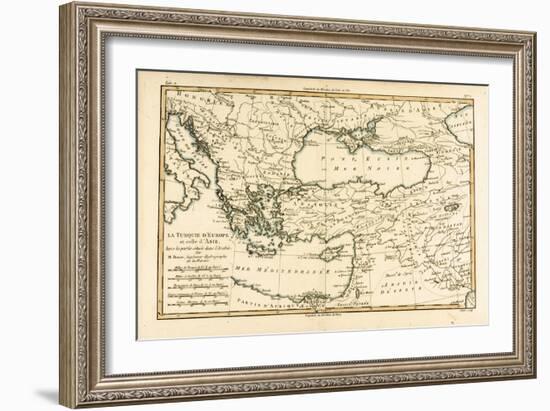 Turkey, from 'Atlas De Toutes Les Parties Connues Du Globe Terrestre' by Guillaume Raynal…-Charles Marie Rigobert Bonne-Framed Giclee Print