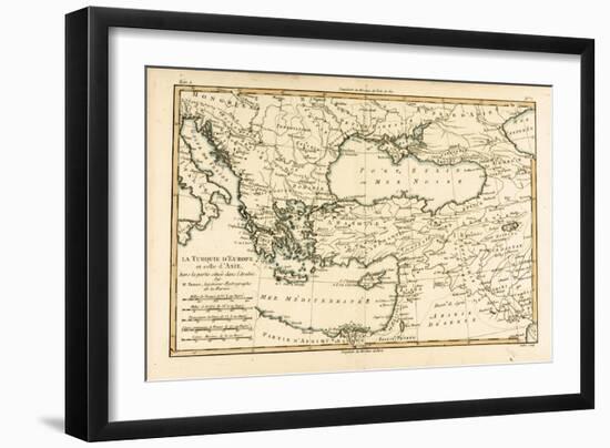 Turkey, from 'Atlas De Toutes Les Parties Connues Du Globe Terrestre' by Guillaume Raynal…-Charles Marie Rigobert Bonne-Framed Giclee Print