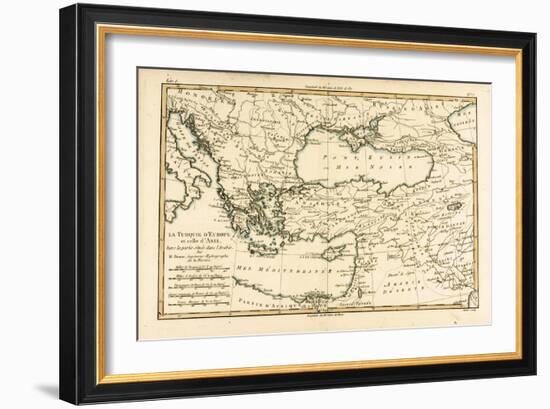 Turkey, from 'Atlas De Toutes Les Parties Connues Du Globe Terrestre' by Guillaume Raynal…-Charles Marie Rigobert Bonne-Framed Giclee Print