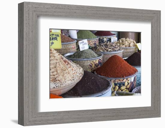 Turkey, Gaziantep, Medina, Spice Shops in Old Bazaar of Zincirli Bedesten-Emily Wilson-Framed Photographic Print