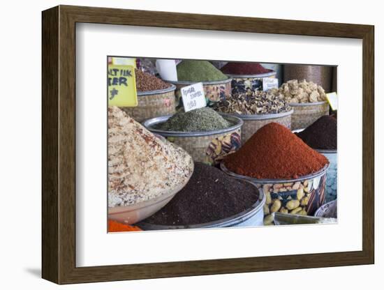 Turkey, Gaziantep, Medina, Spice Shops in Old Bazaar of Zincirli Bedesten-Emily Wilson-Framed Photographic Print