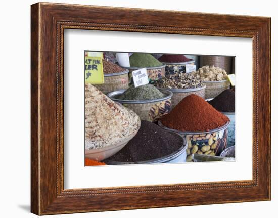 Turkey, Gaziantep, Medina, Spice Shops in Old Bazaar of Zincirli Bedesten-Emily Wilson-Framed Photographic Print