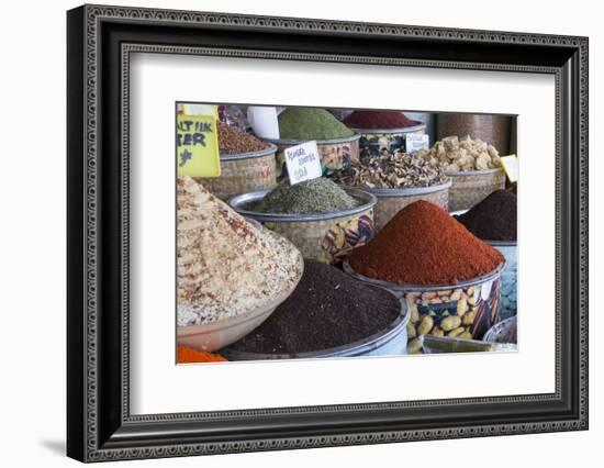 Turkey, Gaziantep, Medina, Spice Shops in Old Bazaar of Zincirli Bedesten-Emily Wilson-Framed Photographic Print