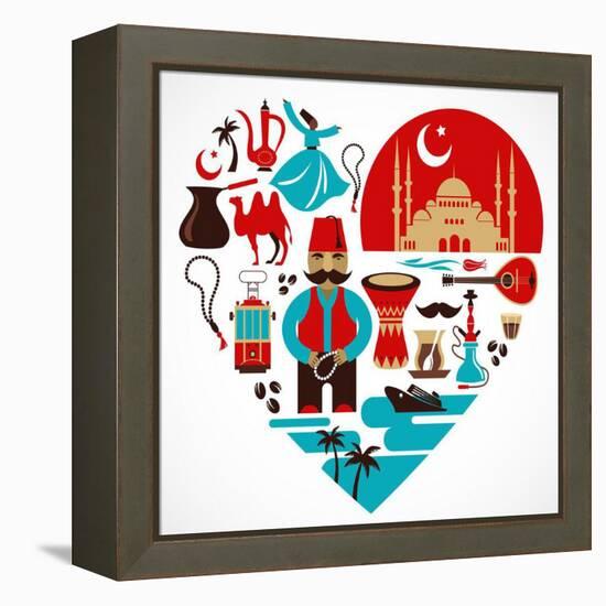 Turkey - Heart-Marish-Framed Stretched Canvas