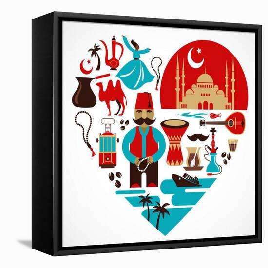 Turkey - Heart-Marish-Framed Stretched Canvas