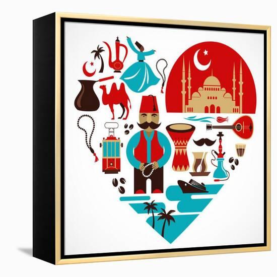 Turkey - Heart-Marish-Framed Stretched Canvas